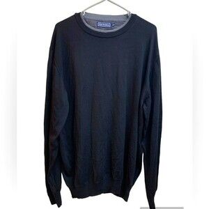 Paul Fredrick Men's 100% Italian Merino Wool Black Sweater Size 2XLT